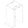 Mexen Kioto ścianka prysznicowa wolnostojąca 140 x 200 cm, transparent/szron 8 mm, czarna - 800-140-002-70-35