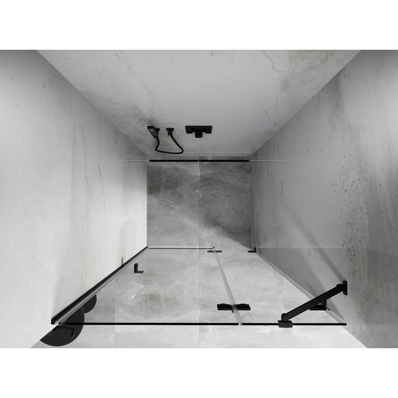 Mexen Lunar drzwi prysznicowe uchylne prawe 80 cm, transparent, czarne - 834-080-000-70-00-P