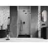 Mexen Lunar drzwi prysznicowe uchylne prawe 95 cm, transparent, czarne - 834-095-000-70-00-P