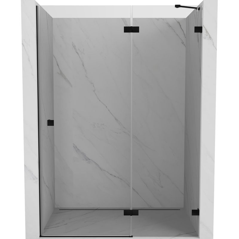 Mexen Lunar drzwi prysznicowe uchylne prawe 130 cm, transparent, czarne - 834-130-000-70-00-P