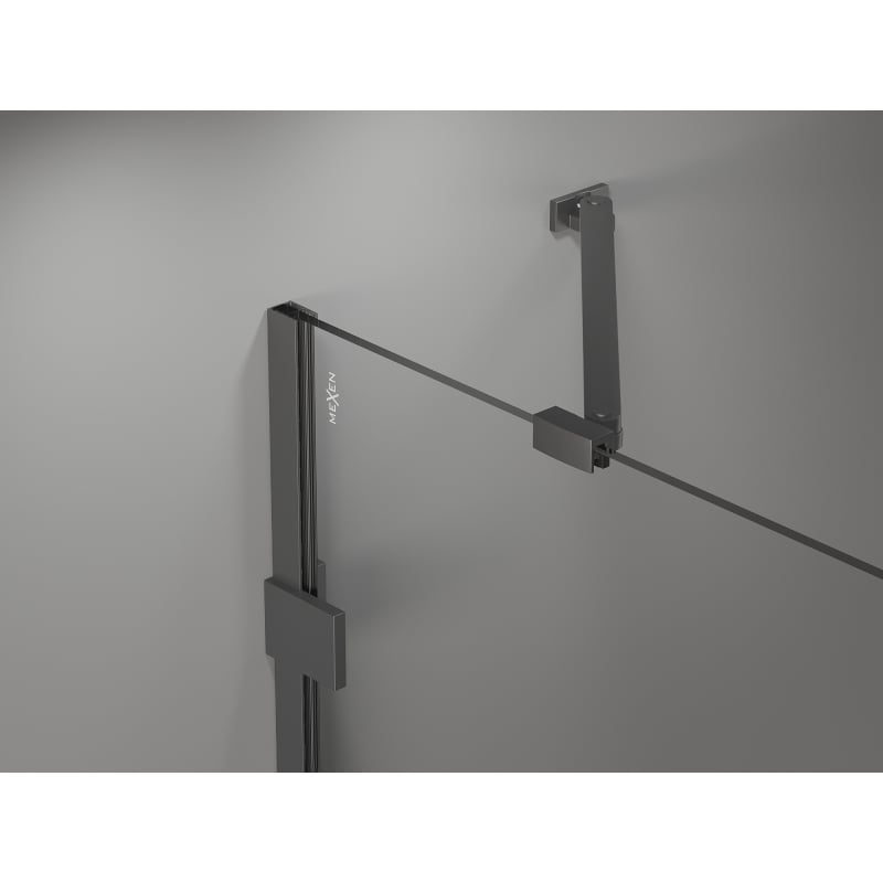 Mexen Lunar drzwi prysznicowe uchylne prawe 90 cm, transparent, gun metal - 834-090-000-95-00-P
