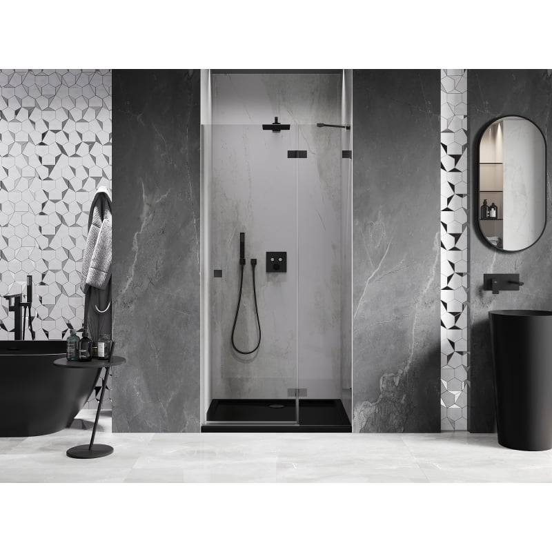 Mexen Lunar drzwi prysznicowe uchylne prawe 90 cm, transparent, gun metal - 834-090-000-95-00-P