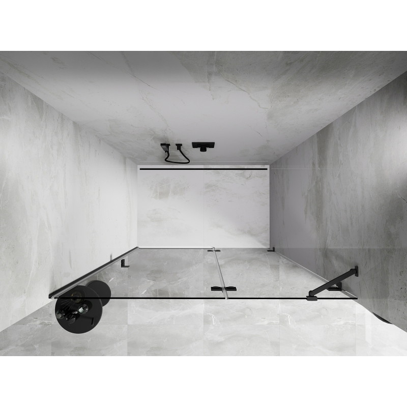 Mexen Lunar drzwi prysznicowe uchylne prawe 135 cm, transparent, gun metal - 834-135-000-95-00-P