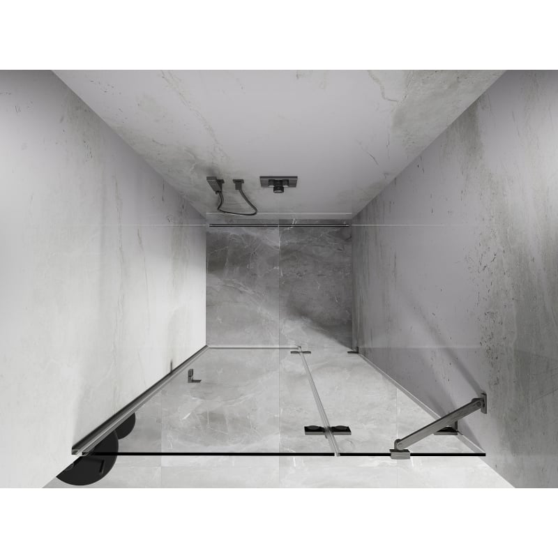 Mexen Lunar drzwi prysznicowe uchylne prawe 80 cm, transparent, nikiel szczotkowany - 834-080-000-97-00-P