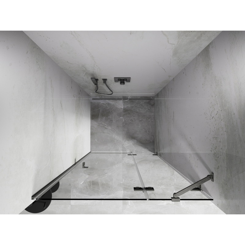Mexen Lunar drzwi prysznicowe uchylne prawe 100 cm, transparent, nikiel szczotkowany - 834-100-000-97-00-P