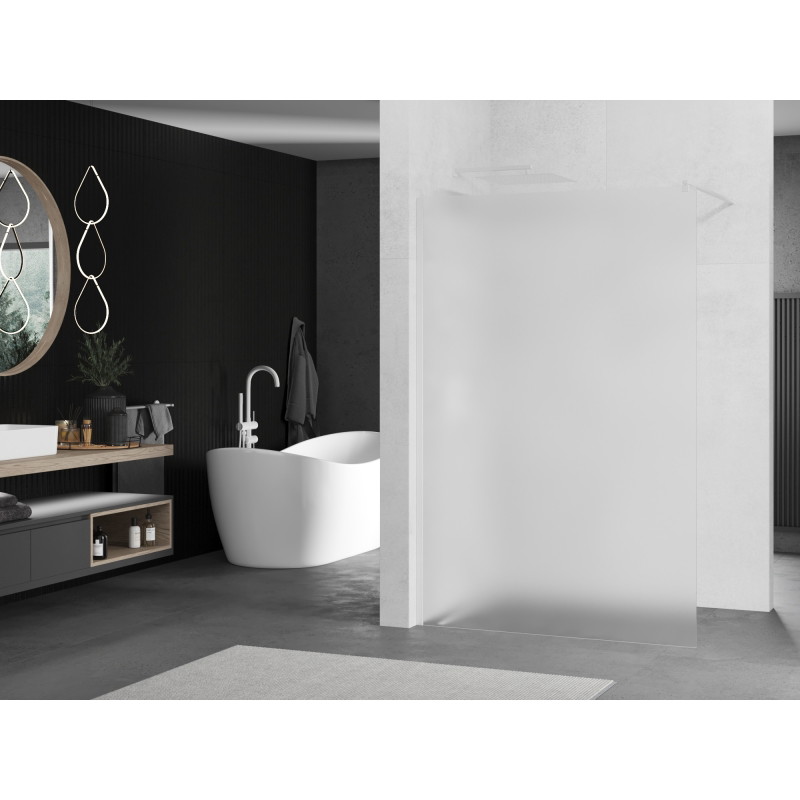 Mexen Kioto ścianka prysznicowa Walk-in 100 x 200 cm, szron 8 mm, biała - 800-100-101-20-30