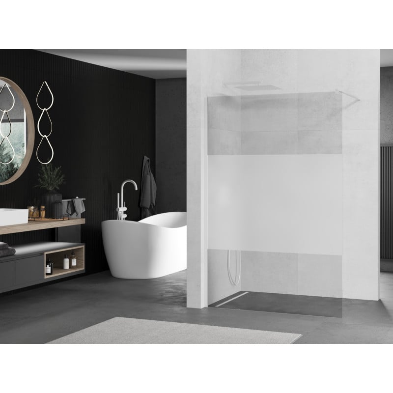 Mexen Kioto ścianka prysznicowa Walk-in 80 x 200 cm, transparent/szron 8 mm, biała - 800-080-101-20-35