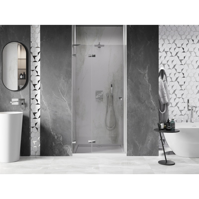 Mexen Lunar L drzwi prysznicowe uchylne lewe 120 cm, transparent, chrom - 834L-120-000-01-00-L