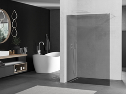 Mexen Kioto ścianka prysznicowa Walk-in 70 x 200 cm, grafit 8 mm, biała - 800-070-101-20-40