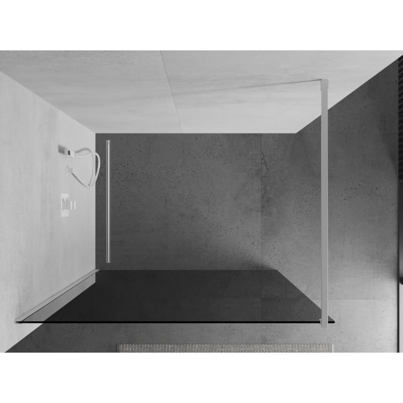 Mexen Kioto ścianka prysznicowa Walk-in 80 x 200 cm, grafit 8 mm, biała - 800-080-101-20-40