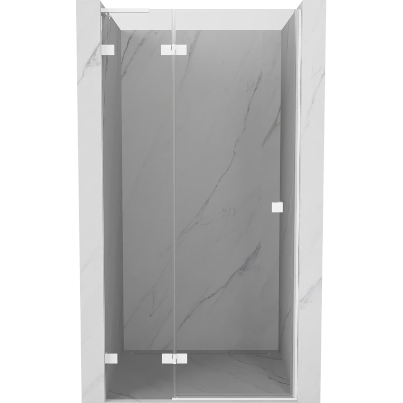 Mexen Lunar L drzwi prysznicowe uchylne lewe 105 cm, transparent, białe - 834L-105-000-20-00-L