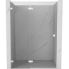 Mexen Lunar L drzwi prysznicowe uchylne lewe 130 cm, transparent, białe - 834L-130-000-20-00-L