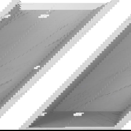 Mexen Lunar L drzwi prysznicowe uchylne lewe 140 cm, transparent, białe - 834L-140-000-20-00-L