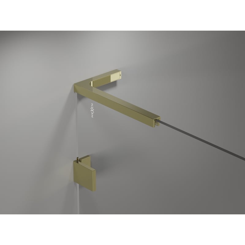 Mexen Lunar L drzwi prysznicowe uchylne lewe 95 cm, transparent, złote - 834L-095-000-50-00-L