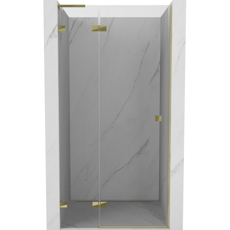 Mexen Lunar L drzwi prysznicowe uchylne lewe 100 cm, transparent, złote - 834L-100-000-50-00-L