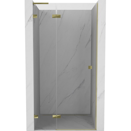 Mexen Lunar L drzwi prysznicowe uchylne lewe 100 cm, transparent, złote - 834L-100-000-50-00-L