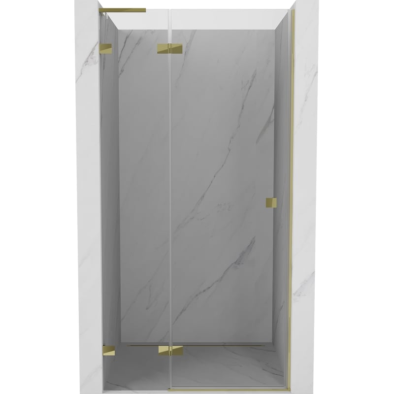 Mexen Lunar L drzwi prysznicowe uchylne lewe 110 cm, transparent, złote - 834L-110-000-50-00-L