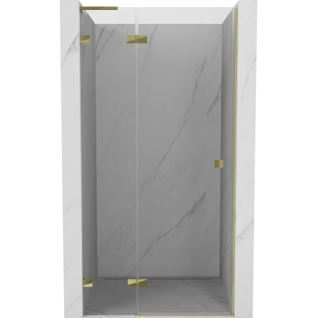 Mexen Lunar L drzwi prysznicowe uchylne lewe 110 cm, transparent, złote - 834L-110-000-50-00-L