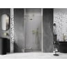 Mexen Lunar L drzwi prysznicowe uchylne lewe 110 cm, transparent, złote - 834L-110-000-50-00-L
