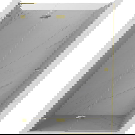 Mexen Lunar L drzwi prysznicowe uchylne lewe 130 cm, transparent, złote - 834L-130-000-50-00-L