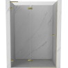 Mexen Lunar L drzwi prysznicowe uchylne lewe 135 cm, transparent, złote - 834L-135-000-50-00-L