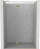 Mexen Lunar L drzwi prysznicowe uchylne lewe 140 cm, transparent, złote - 834L-140-000-50-00-L