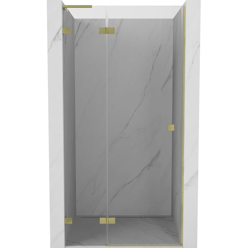 Mexen Lunar L drzwi prysznicowe uchylne lewe 95 cm, transparent, złote szczotkowane - 834L-095-000-55-00-L