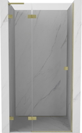 Mexen Lunar L drzwi prysznicowe uchylne lewe 100 cm, transparent, złote szczotkowane - 834L-100-000-55-00-L