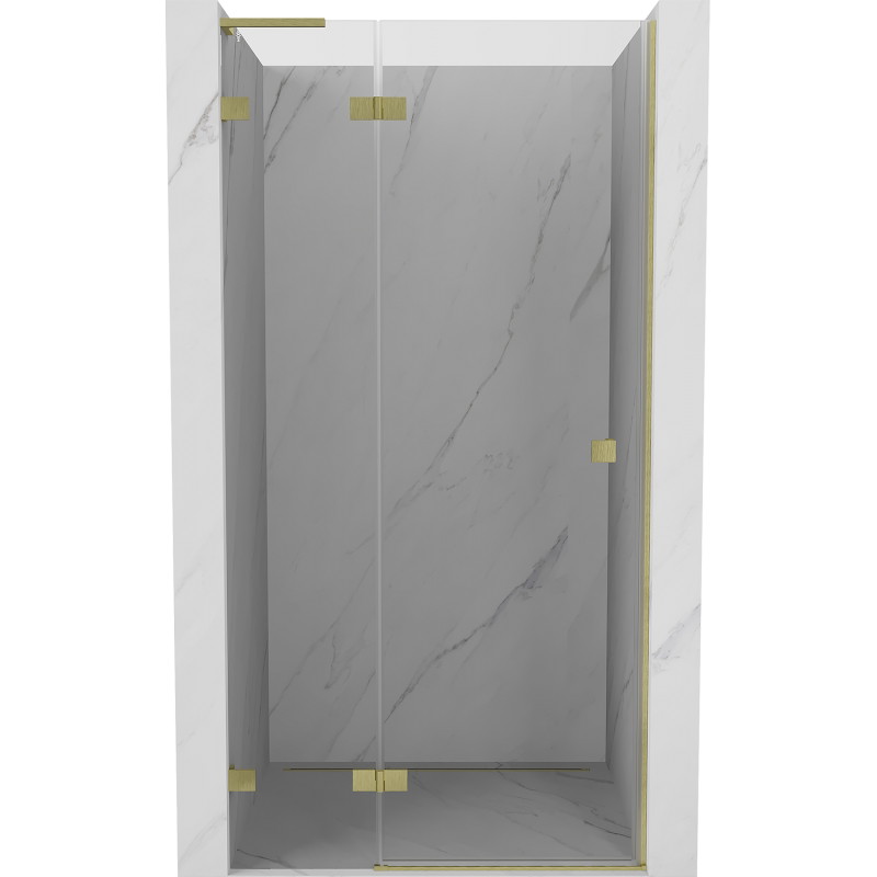 Mexen Lunar L drzwi prysznicowe uchylne lewe 105 cm, transparent, złote szczotkowane - 834L-105-000-55-00-L