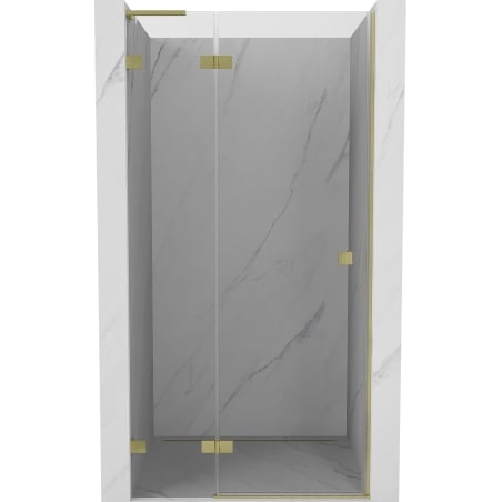 Mexen Lunar L drzwi prysznicowe uchylne lewe 115 cm, transparent, złote szczotkowane - 834L-115-000-55-00-L