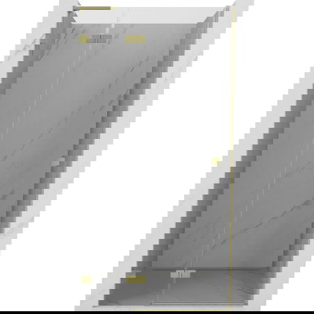 Mexen Lunar L drzwi prysznicowe uchylne lewe 125 cm, transparent, złote szczotkowane - 834L-125-000-55-00-L