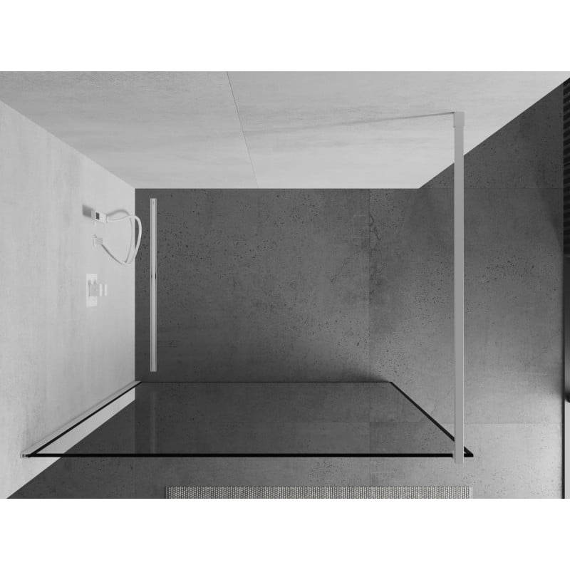 Mexen Kioto ścianka prysznicowa Walk-in 100 x 200 cm, czarna ramka 8 mm, biała - 800-100-101-20-70