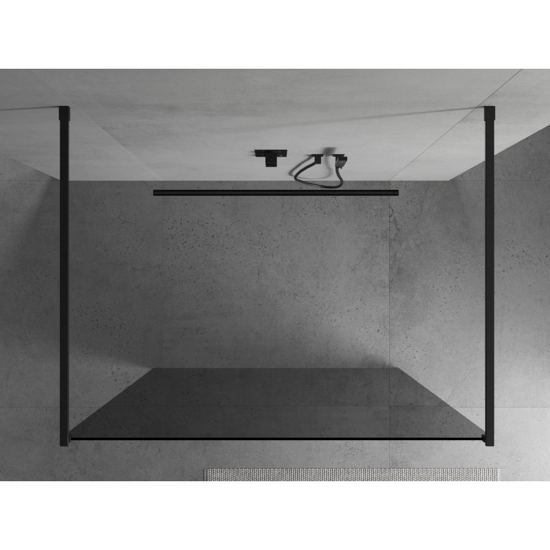Mexen Kioto ścianka prysznicowa wolnostojąca 100 x 200 cm, grafit 8 mm, czarna - 800-100-002-70-40