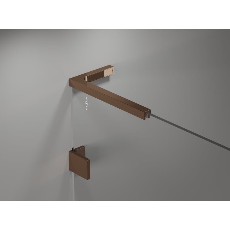Mexen Lunar L drzwi prysznicowe uchylne lewe 95 cm, transparent, różowe złoto - 834L-095-000-60-00-L