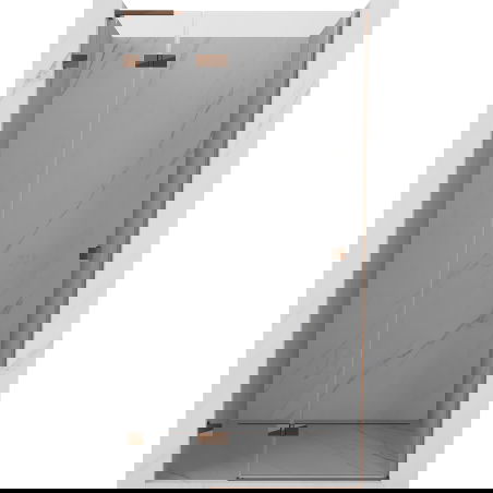 Mexen Lunar L drzwi prysznicowe uchylne lewe 125 cm, transparent, różowe złoto - 834L-125-000-60-00-L