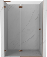 Mexen Lunar L drzwi prysznicowe uchylne lewe 135 cm, transparent, różowe złoto - 834L-135-000-60-00-L