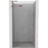 Mexen Lunar L drzwi prysznicowe uchylne lewe 95 cm, transparent, miedź szczotkowana - 834L-095-000-65-00-L