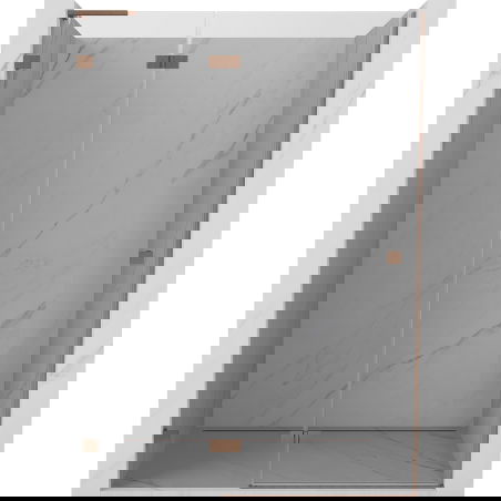 Mexen Lunar L drzwi prysznicowe uchylne lewe 135 cm, transparent, miedź szczotkowana - 834L-135-000-65-00-L