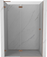 Mexen Lunar L drzwi prysznicowe uchylne lewe 140 cm, transparent, miedź szczotkowana - 834L-140-000-65-00-L