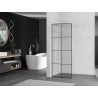 Mexen Kioto ścianka prysznicowa Walk-in 80 x 200 cm, czarna kratka 8 mm, biała - 800-080-101-20-77