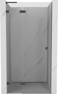 Mexen Lunar L drzwi prysznicowe uchylne lewe 110 cm, transparent, gun gray szczotkowany - 834L-110-000-66-00-L