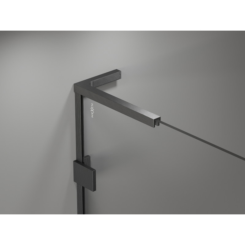 Mexen Lunar L drzwi prysznicowe uchylne lewe 125 cm, transparent, gun gray szczotkowany - 834L-125-000-66-00-L