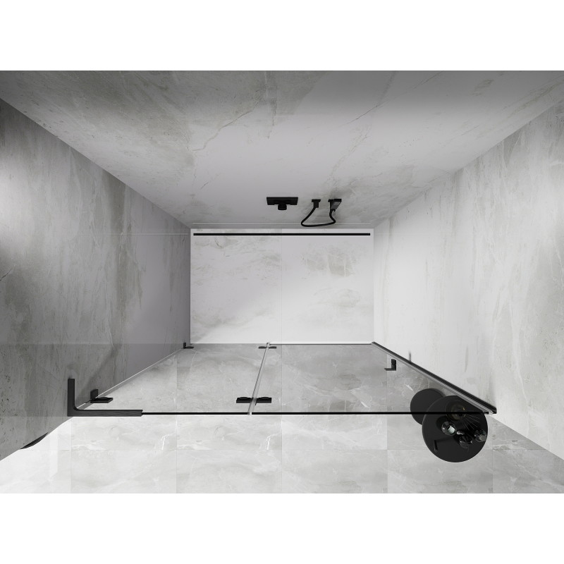 Mexen Lunar L drzwi prysznicowe uchylne lewe 130 cm, transparent, gun gray szczotkowany - 834L-130-000-66-00-L