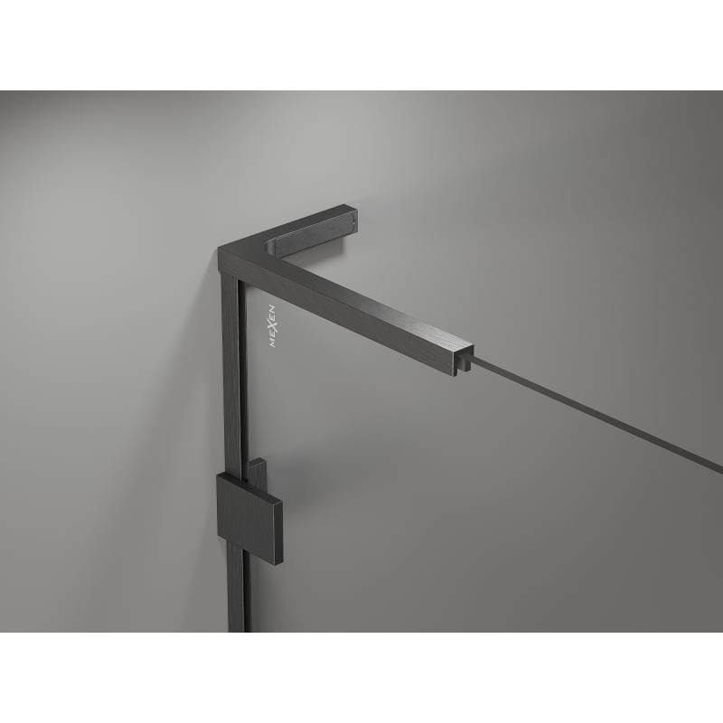 Mexen Lunar L drzwi prysznicowe uchylne lewe 135 cm, transparent, gun gray szczotkowany - 834L-135-000-66-00-L
