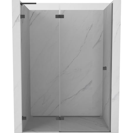 Mexen Lunar L drzwi prysznicowe uchylne lewe 135 cm, transparent, gun gray szczotkowany - 834L-135-000-66-00-L