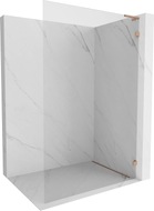 Mexen Lunar L ścianka prysznicowa Walk-in prawa 110 x 200 cm, transparent 8 mm, miedź szczotkowana - 830L-110-000-65-00-P