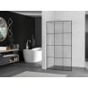 Mexen Kioto ścianka prysznicowa Walk-in 100 x 200 cm, czarna kratka 8 mm, biała - 800-100-101-20-77