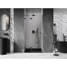 Mexen Lunar L drzwi prysznicowe uchylne lewe 90 cm, transparent, czarne - 834L-090-000-70-00-L