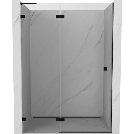 Mexen Lunar L drzwi prysznicowe uchylne lewe 135 cm, transparent, czarne - 834L-135-000-70-00-L
