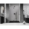 Mexen Lunar L drzwi prysznicowe uchylne lewe 135 cm, transparent, czarne - 834L-135-000-70-00-L